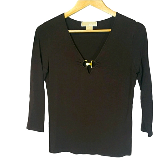 MICHAEL Michael Kors Tops - MICHAEL KORS Three Quarter Sleeve Top Black Size P